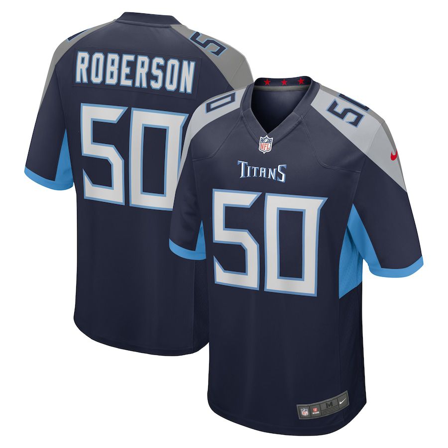 Men Tennessee Titans #50 Derick Roberson Nike Navy Game NFL Jersey->tennessee titans->NFL Jersey